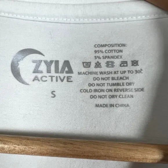 NWT ZYIA ACTIVE Women's S White Green Mountain Moon‎ Performance Gym Tank Top - Picture 5 of 8